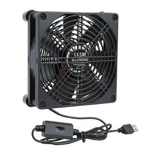 ELUTENG 80mm USB Cooling Fan | Hydraulic Bearing, 3 Adjustable Speed Settings, 5V Power, Metal Grille, Multi-Device Compatible ELUTENG 80mm USB Cooling Fan | Hydraulic Bearing, 3 Adjustable Speed Settings, 5V Power, Metal Grille, Multi-Device Compatible