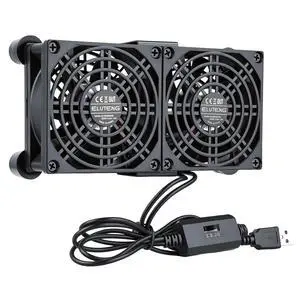 ELUTENG 80mm Dual USB Powered Fan 5V Quite Hydraulic PC Cooling Ventilator with 3 Speed Control Computer USB Fan for Router, Receiver, TV Box, DVR, Xbox, PS6, PS5, Cabinet ELUTENG 80mm Dual USB Powered Fan 5V Quite Hydraulic PC Cooling Ventilator with 3 Speed Control Computer USB Fan for Router, Receiver, TV Box, DVR, Xbox, PS6, PS5, Cabinet