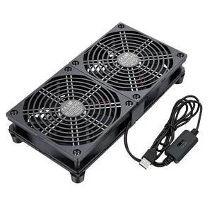 ELUTENG USB Powered Fan 120mm Dual with Quiet Mat USB Cooling Fans Row Mounted 3 Adjustable Speeds PC Case Ventilator 12cm for Router, Receiver, TV Box, DVR, Xbox, PS6, Cabinet ELUTENG USB Powered Fan 120mm Dual with Quiet Mat USB Cooling Fans Row Mounted 3 Adjustable Speeds PC Case Ventilator 12cm for Router, Receiver, TV Box, DVR, Xbox, PS6, Cabinet