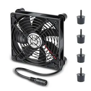 ELUTENG 120mm DC Fan 12V with 4 Quite Mats Computer Fans Max 1700RPM Speed 2A Adapter Not Included PC Cooling Ventilator Metal Grill for Router, Receiver, DVR, Xbox, PS5, Cabinet ELUTENG 120mm DC Fan 12V with 4 Quite Mats Computer Fans Max 1700RPM Speed 2A Adapter Not Included PC Cooling Ventilator Metal Grill for Router, Receiver, DVR, Xbox, PS5, Cabinet