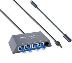 ELUTENG Starlink Multi Port Ethernet Adapter 50cm/1.6ft for Starlink Gen 3 / MINI, 4-Ports Ethernet Dongles RJ45 Interface Wired Extenders with USB C to DC Adapter - 4 Devices Networked Simultaneously ELUTENG Starlink Multi Port Ethernet Adapter 50cm/1.6ft for Starlink Gen 3 / MINI, 4-Ports Ethernet Dongles RJ45 Interface Wired Extenders with USB C to DC Adapter - 4 Devices Networked Simultaneously