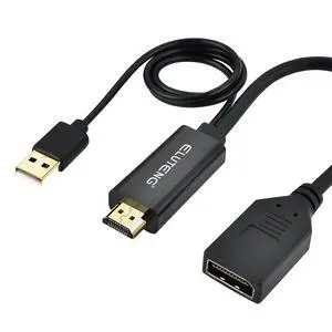 ELUTENG HDMI to DisplayPort Adapter with USB Power - 4K@60Hz HDMI to DP Cable for Computer, Monitor, PS4, Xbox ELUTENG HDMI to DisplayPort Adapter with USB Power - 4K@60Hz HDMI to DP Cable for Computer, Monitor, PS4, Xbox
