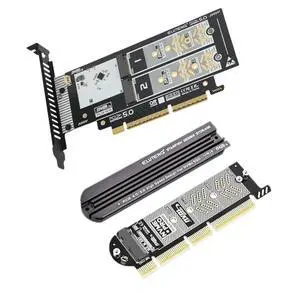 ELUTENG Dual-Slot NVMe to PCIe and NVMe PCIe 4.0 Adapter ELUTENG Dual-Slot NVMe to PCIe and NVMe PCIe 4.0 Adapter