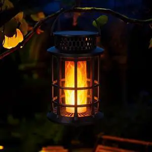 ELUTENG Solar Lantern Outdoor Waterproof Flickering Flame Hanging Lantern, 1200mAh Solar Torch Lights for Patio | Pathway | Yard | Outside Decor ELUTENG Solar Lantern Outdoor Waterproof Flickering Flame Hanging Lantern, 1200mAh Solar Torch Lights for Patio | Pathway | Yard | Outside Decor