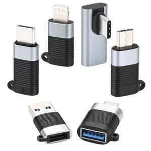 ELUTENG USB C Various Adapter Kits with Side Angle, USB A/Micro USB/OTG 6Packs Type-C Diverse Converter for iPhone, iPad, Galaxy, Smartphones Tablets Laptops USB Connector Set ELUTENG USB C Various Adapter Kits with Side Angle, USB A/Micro USB/OTG 6Packs Type-C Diverse Converter for iPhone, iPad, Galaxy, Smartphones Tablets Laptops USB Connector Set
