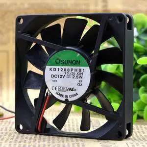 Compatible for SUNON KD1208PHB1 12V 2.5W 8015 80x80x15mm 2-Wire Cooling Fan Compatible for SUNON KD1208PHB1 12V 2.5W 8015 80x80x15mm 2-Wire Cooling Fan