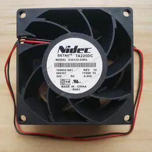 Compatible for Nidec V35132-55RA 24V 0.45A 8cm 8038 2-Wire Cooling Fan Compatible for Nidec V35132-55RA 24V 0.45A 8cm 8038 2-Wire Cooling Fan