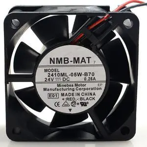 Compatible for NMB-MAT 2410ML-05W-B70 24V 0.25A 6025 6cm 2-Wire Cooling Fan Compatible for NMB-MAT 2410ML-05W-B70 24V 0.25A 6025 6cm 2-Wire Cooling Fan
