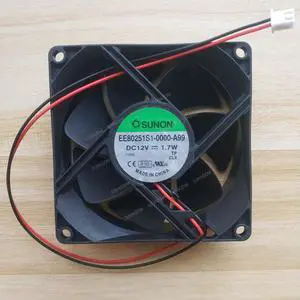 Compatible for SUNON EE80251S1-0000-A99 12V 1.7W 8025 80x80x25mm 2-Wire Cooling Fan Compatible for SUNON EE80251S1-0000-A99 12V 1.7W 8025 80x80x25mm 2-Wire Cooling Fan