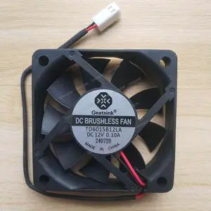 Compatible for Geatsink TD6015B12LA 12V 0.10A 6015 60x60x15mm 2-Wire Cooling Fan Compatible for Geatsink TD6015B12LA 12V 0.10A 6015 60x60x15mm 2-Wire Cooling Fan