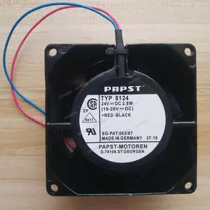 Compatible for TYP 8124 24V 2.8W 19-28V 8CM 8038 2-Wire Cooling Fan Compatible for TYP 8124 24V 2.8W 19-28V 8CM 8038 2-Wire Cooling Fan