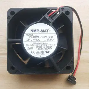 Compatible for NMB-MAT 2410ML-05W-B80 24V 0.34A 6cm 6025 2-Wire Cooling Fan Compatible for NMB-MAT 2410ML-05W-B80 24V 0.34A 6cm 6025 2-Wire Cooling Fan