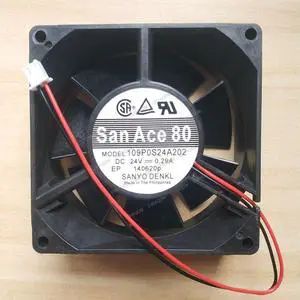Compatible for SANYO San Ace 80 109P0S24A202 24V 0.29A 8cm 8032 2-Wire Cooling Fan Compatible for SANYO San Ace 80 109P0S24A202 24V 0.29A 8cm 8032 2-Wire Cooling Fan