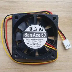 Compatible for San Ace 60 109P0612H701 12V 0.09A 6cm 6015 3-Wire Cooling Fan Compatible for San Ace 60 109P0612H701 12V 0.09A 6cm 6015 3-Wire Cooling Fan
