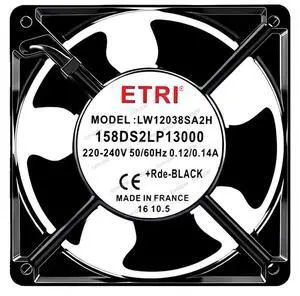 Compatible for ETRI LW12038SA2H 158DS2LP13000 220V 0.12-0.14A 120x120x38mm 2-Wire Cooling Fan Compatible for ETRI LW12038SA2H 158DS2LP13000 220V 0.12-0.14A 120x120x38mm 2-Wire Cooling Fan