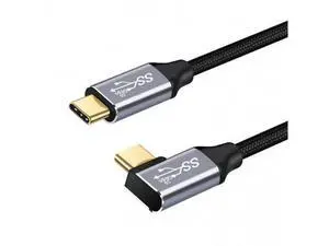 3M Left & Right Angled USB-C to USB-C Cable, USB 3.0 Gen2 10Gbps, 100W 20V 5A Fast Charging Cord for Laptop, Tablet, Phone 3M Left & Right Angled USB-C to USB-C Cable, USB 3.0 Gen2 10Gbps, 100W 20V 5A Fast Charging Cord for Laptop, Tablet, Phone