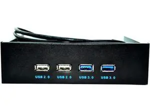 5.25 Inch PC Case Front Panel 4-Port USB Hub, 2 USB3.0 + 2 USB2.0 with 2.6FT Extension Cable to Motherboard USB Header 5.25 Inch PC Case Front Panel 4-Port USB Hub, 2 USB3.0 + 2 USB2.0 with 2.6FT Extension Cable to Motherboard USB Header