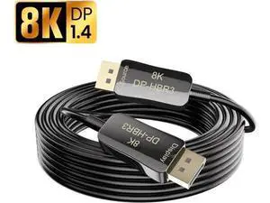 3.3Ft Fiber Optic DP 1.4 Cable, 48Gbps Ultra High Speed Supports 8K@60Hz 4K@120Hz HDR HDCP for PC HDTV Projector PS3 PS4 3.3Ft Fiber Optic DP 1.4 Cable, 48Gbps Ultra High Speed Supports 8K@60Hz 4K@120Hz HDR HDCP for PC HDTV Projector PS3 PS4