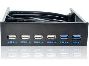 5.25 Inch PC Case Front Panel 6-Port USB Hub, 2 USB3.0 + 4 USB2.0 with 2.6FT Cable Connecting Motherboard USB Header 5.25 Inch PC Case Front Panel 6-Port USB Hub, 2 USB3.0 + 4 USB2.0 with 2.6FT Cable Connecting Motherboard USB Header