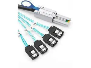 2M SFF-8088 Mini SAS 26Pin Male to 4 SATA 7Pin Female Breakout Cable, 6.6FT Server RAID Controller to SATA Hard Drive Backplane Cable 2M SFF-8088 Mini SAS 26Pin Male to 4 SATA 7Pin Female Breakout Cable, 6.6FT Server RAID Controller to SATA Hard Drive Backplane Cable
