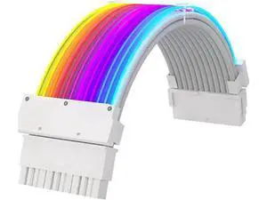 RGB Luminous 24Pin ATX Power Extension Cable, Dual-Head Acousto-Optic Sync Fiber Optic Glow Cord, 18AWG Tinned Copper, 245mm RGB Luminous 24Pin ATX Power Extension Cable, Dual-Head Acousto-Optic Sync Fiber Optic Glow Cord, 18AWG Tinned Copper, 245mm