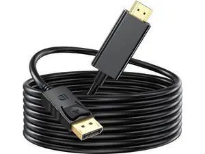 10FT DP to HDMI Male to Male Cable, DisplayPort to HDMI Adapter Cord Supports 1080P@60Hz Synchronized Audio & Video Compatible Monitor Desktop Laptop Projector HDTV 10FT DP to HDMI Male to Male Cable, DisplayPort to HDMI Adapter Cord Supports 1080P@60Hz Synchronized Audio & Video Compatible Monitor Desktop Laptop Projector HDTV