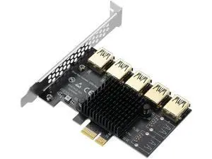 PCI-E 1 to 5 Riser Splitter Card, PCI-E X1 to 5 Port PCIe USB3.0 Multiplier Adapter, GPU Expansion Riser Card for Bitcoin Ethereum Mining Rig PCI-E 1 to 5 Riser Splitter Card, PCI-E X1 to 5 Port PCIe USB3.0 Multiplier Adapter, GPU Expansion Riser Card for Bitcoin Ethereum Mining Rig