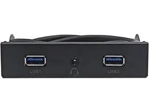 3.5 Inch PC Front Panel 2-Port USB3.0 Hub with HD 4Pin Audio & Mic, 2FT 19-Pin USB Header Cable for Desktop Chassis Upgrade 3.5 Inch PC Front Panel 2-Port USB3.0 Hub with HD 4Pin Audio & Mic, 2FT 19-Pin USB Header Cable for Desktop Chassis Upgrade