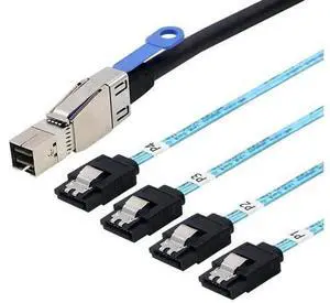 0.5m Mini SAS HD SFF-8644 to 4 SATA 7-Pin Cable, 6Gbps Server Drive Cord with IC, 28AWG Copper 0.5m Mini SAS HD SFF-8644 to 4 SATA 7-Pin Cable, 6Gbps Server Drive Cord with IC, 28AWG Copper