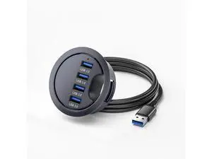 USB 3.0 Flush Mount Desktop Hub, 60mm 2.36 Inch Grommet Hole Dock with 4 USB3.0 Ports for Office Desk Port Expansion USB 3.0 Flush Mount Desktop Hub, 60mm 2.36 Inch Grommet Hole Dock with 4 USB3.0 Ports for Office Desk Port Expansion