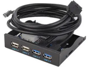 3.5 Inch Floppy Bay PC Front Panel 4-Port USB Hub Splitter, 2 USB3.0 + 2 USB2.0 Multi Interface Expansion for Desktop Chassis 3.5 Inch Floppy Bay PC Front Panel 4-Port USB Hub Splitter, 2 USB3.0 + 2 USB2.0 Multi Interface Expansion for Desktop Chassis