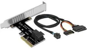 PCIe X4 to U.2 NVMe SSD Expansion Card Kit, PCI Express to SFF-8643 Mini SAS Adapter Card with 1.64FT SFF-8643 to SFF-8639 Cable, Compatible with Intel SSD 750, P3600, P3700 U.2 Drives PCIe X4 to U.2 NVMe SSD Expansion Card Kit, PCI Express to SFF-8643 Mini SAS Adapter Card with 1.64FT SFF-8643 to SFF-8639 Cable, Compatible with Intel SSD 750, P3600, P3700 U.2 Drives
