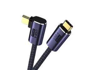 3M Left & Right Angled USB4.0 Type-C Male to Male Cable, 20Gbps Gen2 Data, 100W 20V 5A Fast Charging for Laptops, Tablets & Phones 3M Left & Right Angled USB4.0 Type-C Male to Male Cable, 20Gbps Gen2 Data, 100W 20V 5A Fast Charging for Laptops, Tablets & Phones