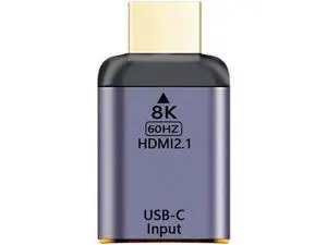 USB-C Female Input to HDMI Male Output Adapter, Supports 8K@60Hz & 4K@120Hz for Laptops, Phones, Tablets USB-C Female Input to HDMI Male Output Adapter, Supports 8K@60Hz & 4K@120Hz for Laptops, Phones, Tablets