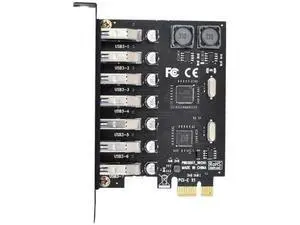 7-Port PCI-E to USB 3.0 Expansion Card, PCI Express USB Hub Adapter 5Gbps High Speed for Desktop Motherboard 7-Port PCI-E to USB 3.0 Expansion Card, PCI Express USB Hub Adapter 5Gbps High Speed for Desktop Motherboard