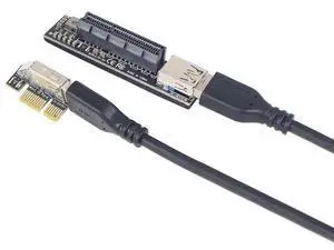PCIe X1 to X4 Riser Card, USB 3.0 & SATA Expansion Adapter Card PCIe X1 to X4 Riser Card, USB 3.0 & SATA Expansion Adapter Card