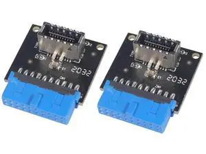 2 Pcs USB 3.1 Type-E to 20Pin USB 3.0 Header Extension Cable Adapter for Motherboard Front Panel 2 Pcs USB 3.1 Type-E to 20Pin USB 3.0 Header Extension Cable Adapter for Motherboard Front Panel