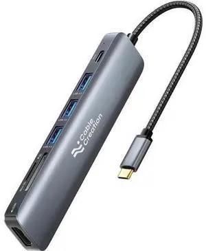 7-in-1 USB C Multiport Hub Adapter, 4K@30Hz HDMI Output, 100W PD Charging, 3×5Gbps USB 3.0, SD TF Card Reader, Portable USB C Dock for USB-C Laptops & Tablets 7-in-1 USB C Multiport Hub Adapter, 4K@30Hz HDMI Output, 100W PD Charging, 3×5Gbps USB 3.0, SD TF Card Reader, Portable USB C Dock for USB-C Laptops & Tablets