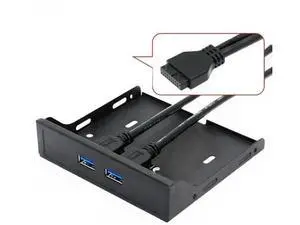 3.5 Inch Floppy Drive Bay Metal Front Panel Adapter, Single 20Pin Header to Dual USB 3.0 Ports Internal Cable Hub for Desktop PC Chassis 3.5 Inch Floppy Drive Bay Metal Front Panel Adapter, Single 20Pin Header to Dual USB 3.0 Ports Internal Cable Hub for Desktop PC Chassis