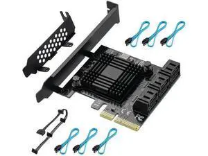 6 Ports PCIe to SATA 3.0 Expansion Card, 6Gbps SATA III Adapter with ASM1166 Chipset 6 Ports PCIe to SATA 3.0 Expansion Card, 6Gbps SATA III Adapter with ASM1166 Chipset