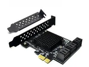 6 Port SATA 3.0 to PCIe Expansion Card, PCI Express SATA 3 Converter with Aluminum Heatsink, Marvell 88SE9215 Chipset for Multiple SATA HDD SSD Storage Expansion 6 Port SATA 3.0 to PCIe Expansion Card, PCI Express SATA 3 Converter with Aluminum Heatsink, Marvell 88SE9215 Chipset for Multiple SATA HDD SSD Storage Expansion