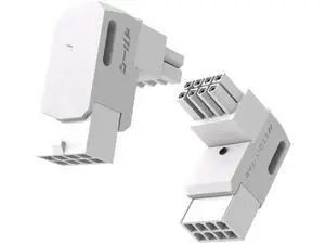 2 Pack White Shield Series Reverse 90° Angled 8Pin PCIe GPU Power Adapter, Aluminum Alloy Direction-Changing Connector 2 Pack White Shield Series Reverse 90° Angled 8Pin PCIe GPU Power Adapter, Aluminum Alloy Direction-Changing Connector