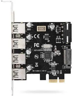 4-Port PCIe to USB 3.0 Expansion Card, 5Gbps USB Hub for Desktop Motherboard 4-Port PCIe to USB 3.0 Expansion Card, 5Gbps USB Hub for Desktop Motherboard
