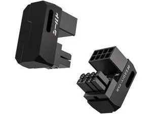 Shield Series 8-Pin PCIe GPU Power Adapter, 180° U-Turn Angled Aluminum Connector, Black, 2 Pack Shield Series 8-Pin PCIe GPU Power Adapter, 180° U-Turn Angled Aluminum Connector, Black, 2 Pack