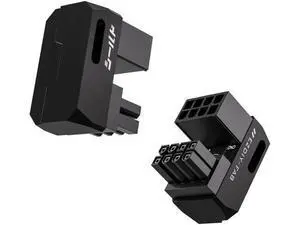 2 Pack Black Shield Series Reverse 180° U-Turn 8Pin PCIe GPU Power Adapter, Aluminum Alloy Direction Changer 2 Pack Black Shield Series Reverse 180° U-Turn 8Pin PCIe GPU Power Adapter, Aluminum Alloy Direction Changer