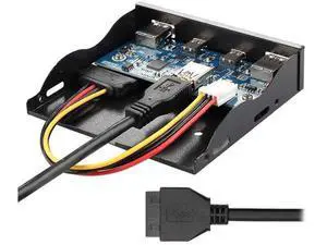 3.5" Floppy Bay Front Panel USB-C & USB 3.0 4-Port Hub, 20Pin Motherboard Header Extension Cable 3.5" Floppy Bay Front Panel USB-C & USB 3.0 4-Port Hub, 20Pin Motherboard Header Extension Cable