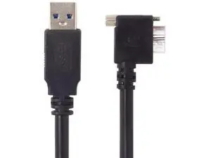5.0M 90° Left Angled USB 3.0 A Male to Micro B Male Cable, Panel Mount with Screws 5.0M 90° Left Angled USB 3.0 A Male to Micro B Male Cable, Panel Mount with Screws
