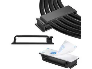 50 Pack Large Black Self-Adhesive Cable Clips, Adhesive Wire Organizer Cord Holder for Desk, Car, Wall, TV & Ethernet Cables 50 Pack Large Black Self-Adhesive Cable Clips, Adhesive Wire Organizer Cord Holder for Desk, Car, Wall, TV & Ethernet Cables