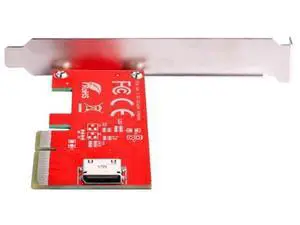 PCIe 4.0 x4 to OCuLink SFF-8612/SFF-8611 Adapter Card, 64Gbps Host Converter for PCIe NVMe U.2 SSD with Full & Low Profile Bracket PCIe 4.0 x4 to OCuLink SFF-8612/SFF-8611 Adapter Card, 64Gbps Host Converter for PCIe NVMe U.2 SSD with Full & Low Profile Bracket
