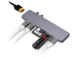 7-in-1 USB-C Multiport Hub Adapter with 4K HDMI, Dual USB 3.0, Dual USB-C Data Ports, SD & TF Card Reader, Compatible with MacBook Pro/Air, iMac, Mac Mini, iPhone 15 Series 7-in-1 USB-C Multiport Hub Adapter with 4K HDMI, Dual USB 3.0, Dual USB-C Data Ports, SD & TF Card Reader, Compatible with MacBook Pro/Air, iMac, Mac Mini, iPhone 15 Series